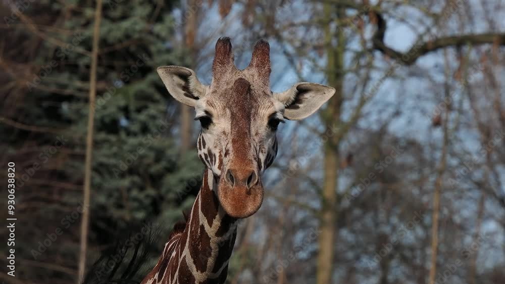 beautiful floating giraffe gait on blurred background, slow motion beautiful floating giraffe gait on blurred background, slow motion