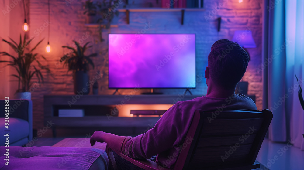 the alone man watching the tv the alone man watching the tv