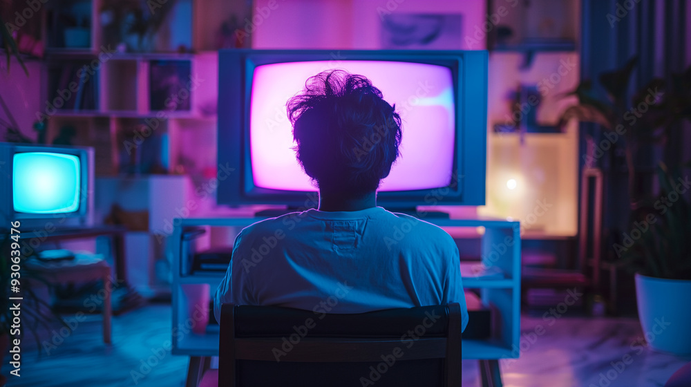 the alone man watching the tv the alone man watching the tv