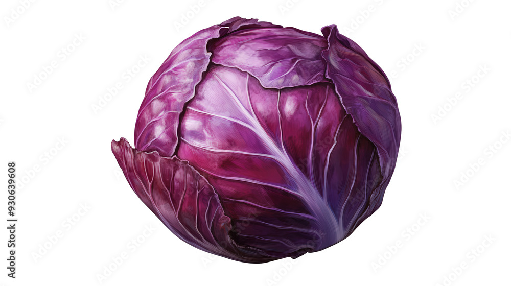 Whole red cabbage with textured leaves, isolated on a transparent background. Whole red cabbage with textured leaves, isolated on a transparent background.