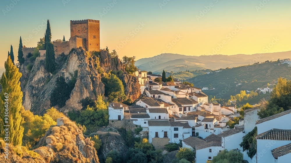 Montefrío showcases a Moorish castle and charming white houses, embodying Andalusia's vibrant beauty.