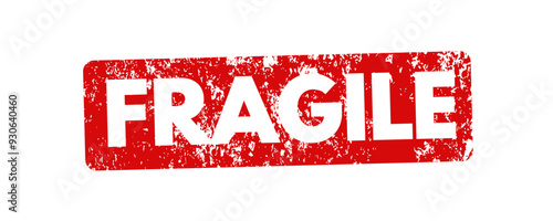 fragile red rubber stamp - vector illustration