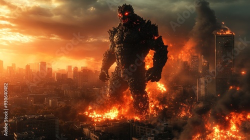 Giant Monster in City