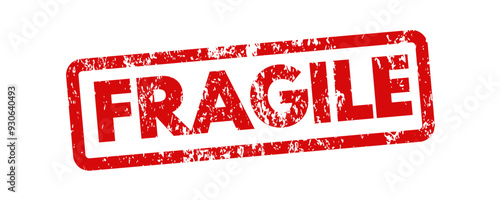 fragile red rubber stamp - vector illustration