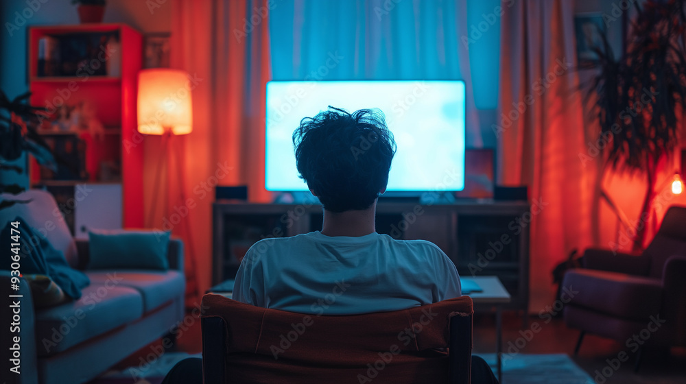 the alone man watching the tv the alone man watching the tv