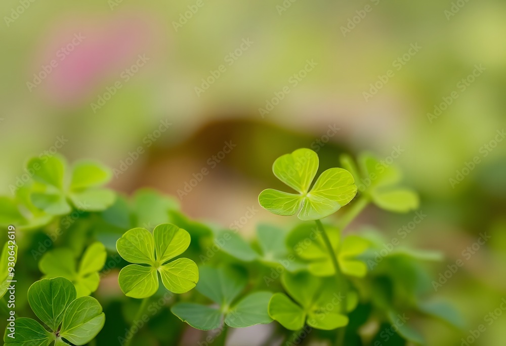 Green clover leaves with blurred background Green clover leaves with blurred background