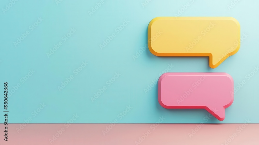 Chat box with quick reply suggestions, AI-powered messaging, 3D illustration Chat box with quick reply suggestions, AI-powered messaging, 3D illustration