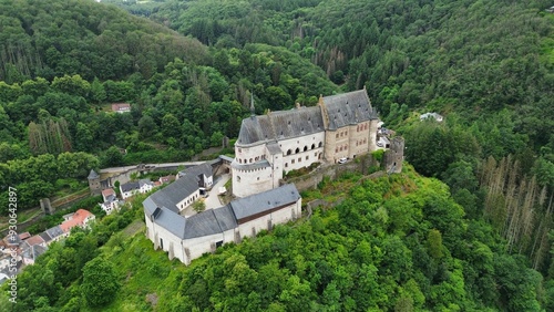 drone photo vianden castle luxembourg europe