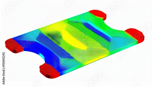 Finite element method (FEM) visulization isolated on white background