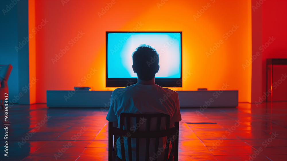 the alone man watching the tv the alone man watching the tv