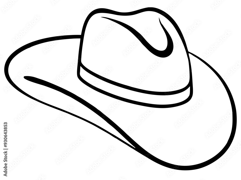 
Cowgirl and Cowboy Hat Line art vector, Cowboy Hat SVG
