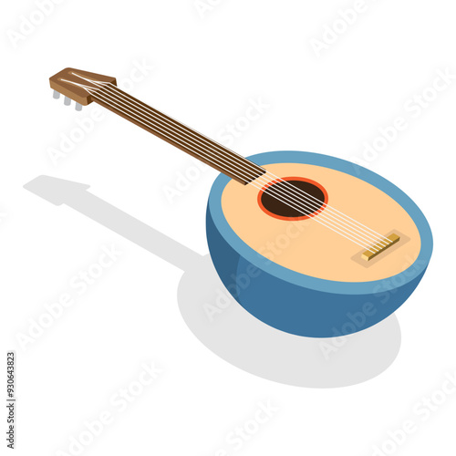 3D Isometric Flat Vector Set of Country Music, Cowboy Party. Item 3