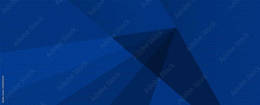Obraz premium Dark blue black abstract pattern background. Geometric shapes. Line triangle corner fold polygon diamond 3D. Coarse grain noise. Vector