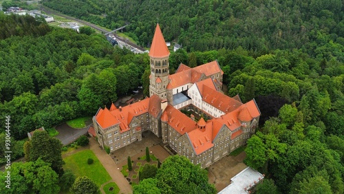 drone photo Clervaux Abbey Luxembourg europe