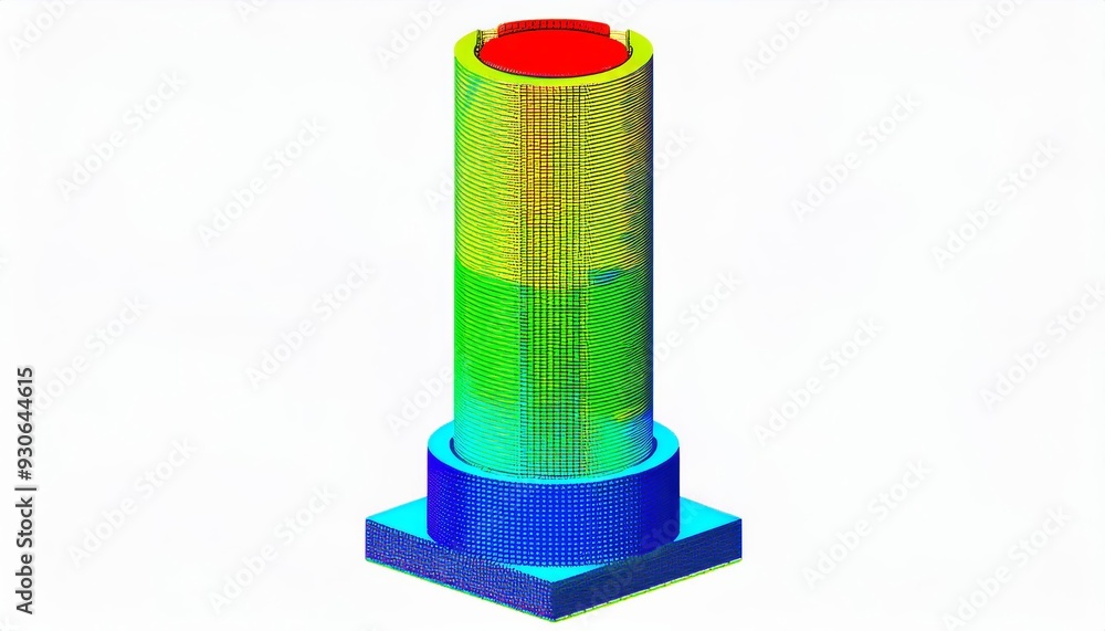Obraz premium Finite element method (FEM) visulization isolated on white background