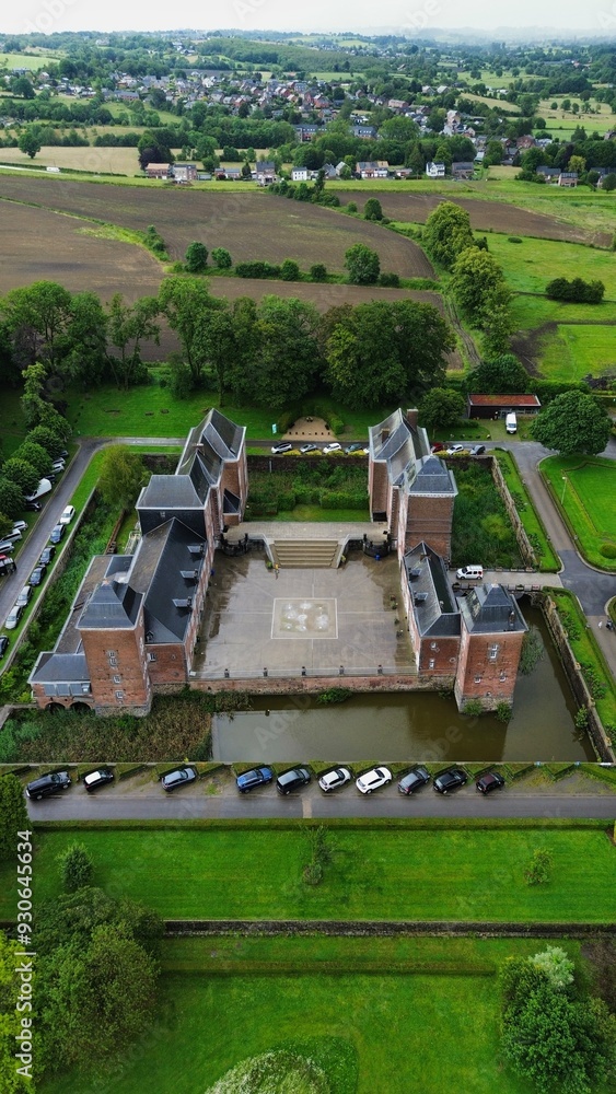 drone photo Wégimont castle belgium europe drone photo Wégimont castle belgium europe
