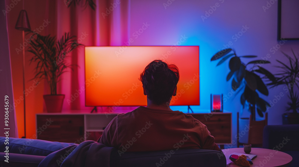 the alone man watching the tv the alone man watching the tv