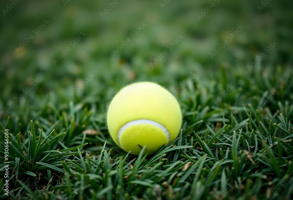 A yellow tennis ball on a grassy field A yellow tennis ball on a grassy field