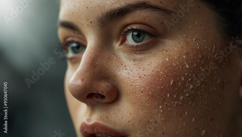 Closeup shot of a woman with skin problems, dark spots on face