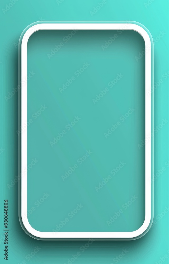 Minimalist blank text box with rounded corners on teal background promoting clean design Minimalist blank text box with rounded corners on teal background promoting clean design