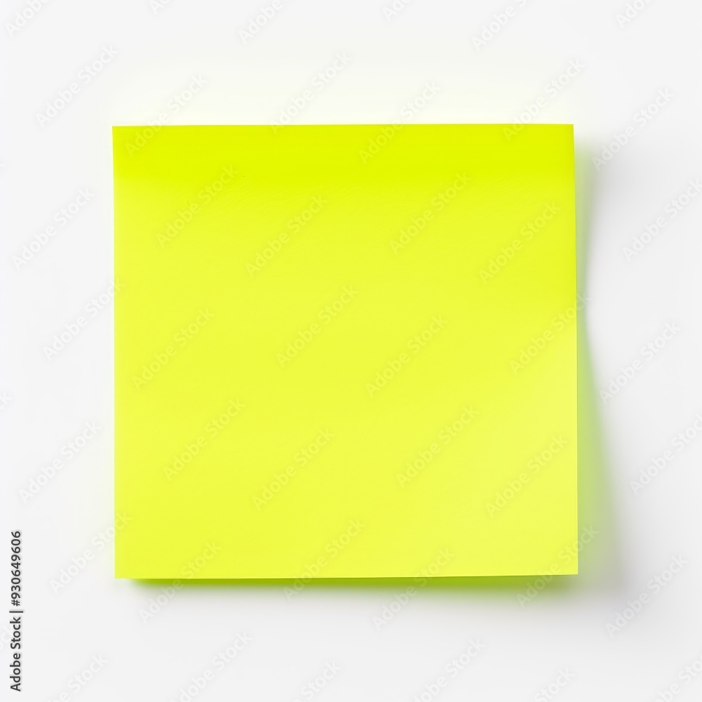 Bright Neon Yellow Post-it Note Isolated on a Clean Background Bright Neon Yellow Post-it Note Isolated on a Clean Background