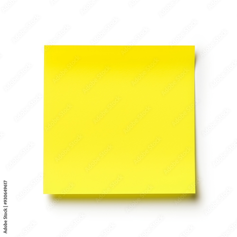 Bright Neon Yellow Post-it Note on a Crisp Isolated Background Bright Neon Yellow Post-it Note on a Crisp Isolated Background