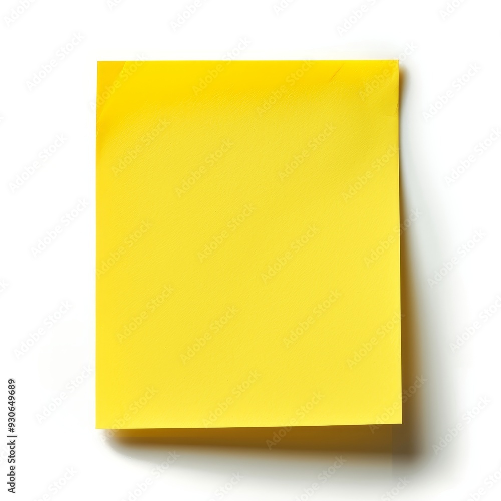 Bright Neon Yellow Post-it Note Isolated on a Clean Background. Bright Neon Yellow Post-it Note Isolated on a Clean Background.