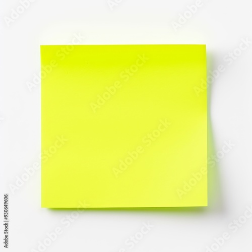 Bright Neon Yellow Post-it Note Isolated on a Clean Background