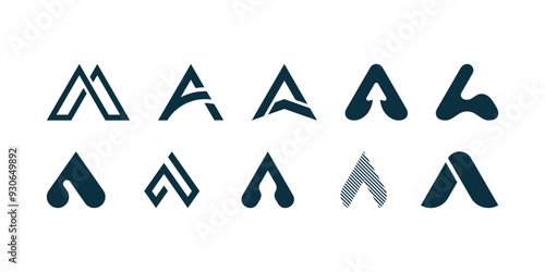 Free Download vector letter a logo premium template bundle - GFXLoad