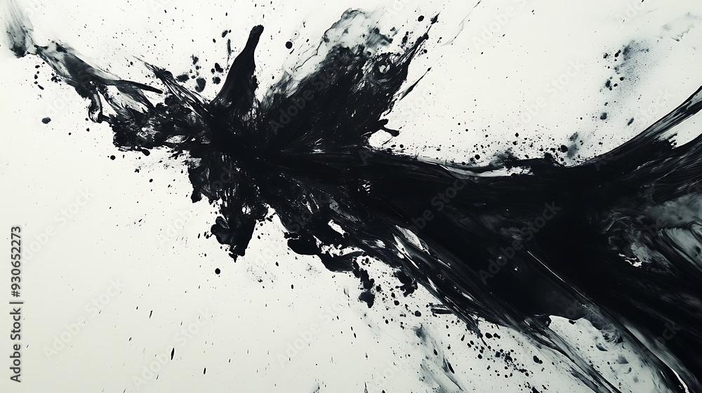 Abstract Ink Splash Art - Dynamic Black Ink Explosion on White Canvas,painted Grunge badge brush Abstract Ink Splash Art - Dynamic Black Ink Explosion on White Canvas,painted Grunge badge brush