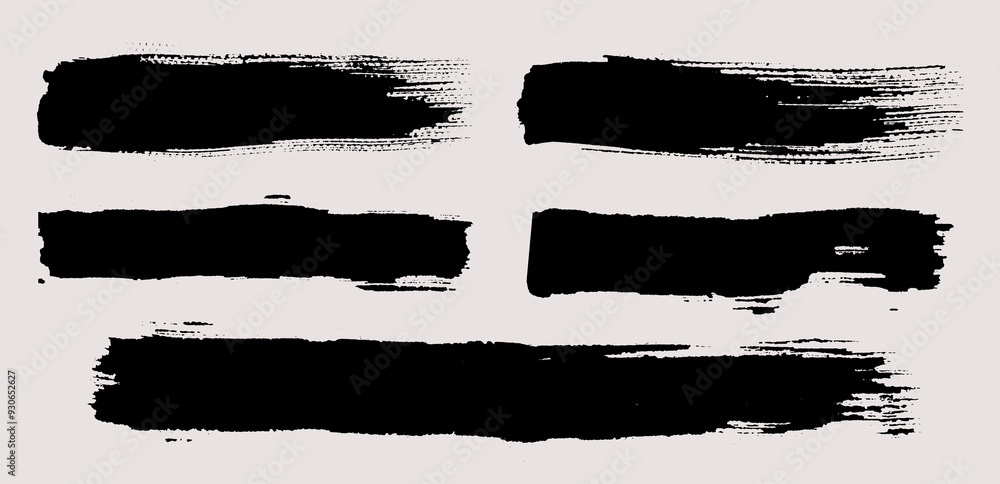 Brush strokes vector. Set of text boxes. Paintbrush collection. Grunge design elements. Dirty texture banners. Painted rectangles and long strokes Brush strokes vector. Set of text boxes. Paintbrush collection. Grunge design elements. Dirty texture banners. Painted rectangles and long strokes