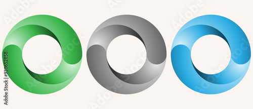 Abstract color circles like eco concept logo or icon. Abstract spiral swirl dynamic optical illusion.