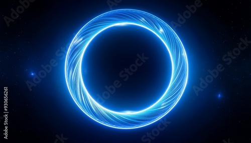 cosmic blue neon light forming a circle