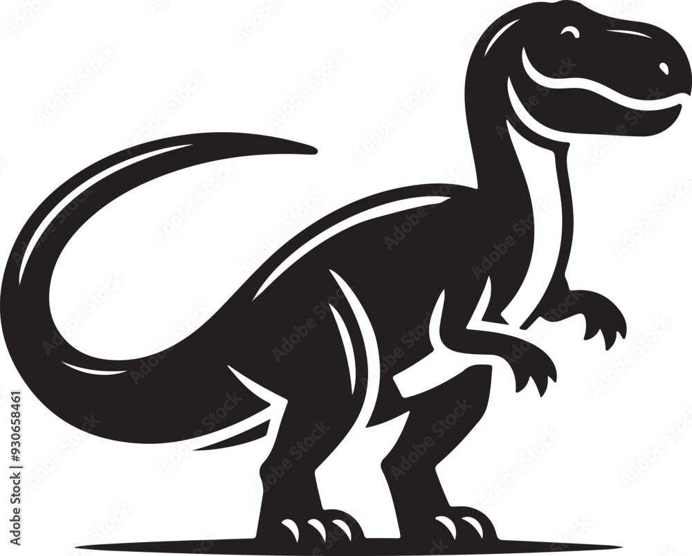 Obraz premium dinosaur and tree black and white silhouette vector art flat graphic design background outline illustrations