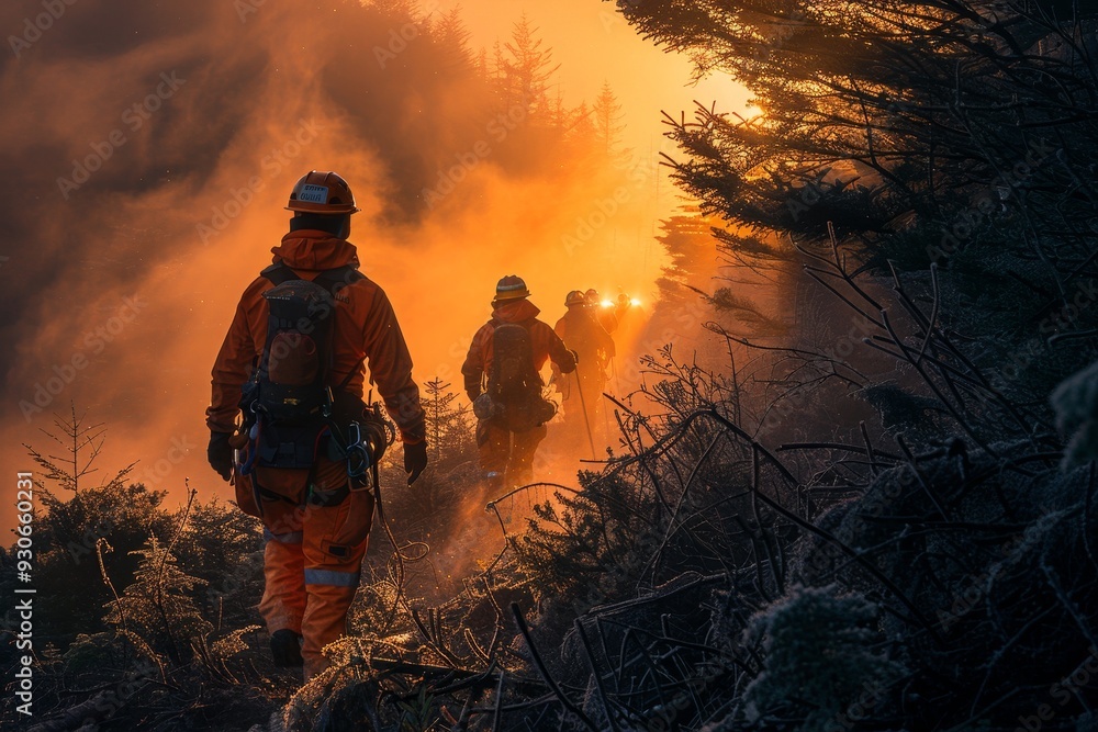 Serene Forest at Dawn Showcasing Trees Being Cut Down by Workers Serene Forest at Dawn Showcasing Trees Being Cut Down by Workers