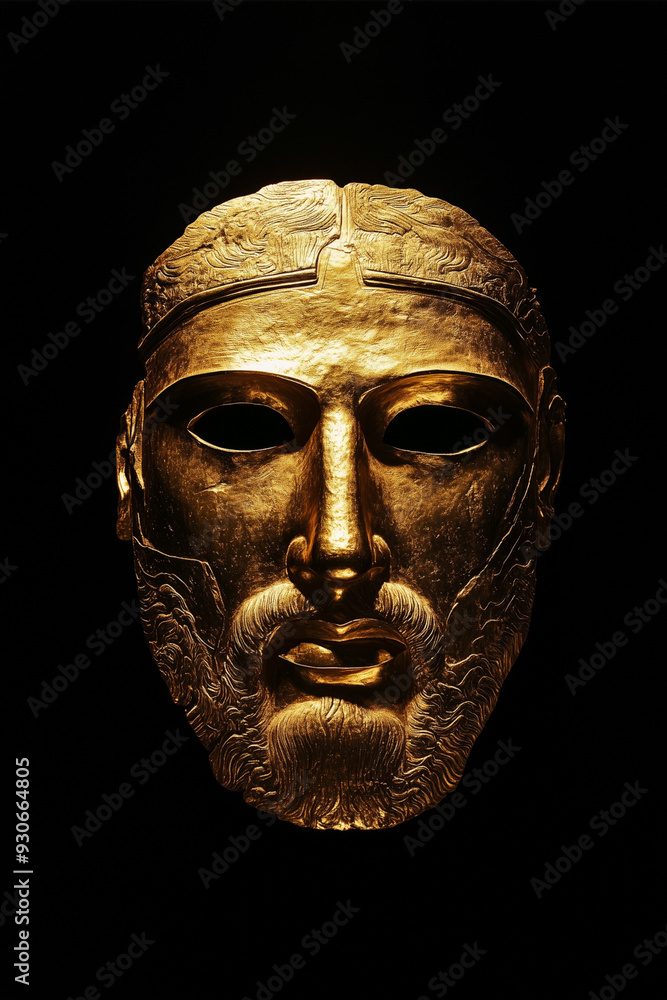 Representation of Ancient archaeological mask of Sargon. Representation of Ancient archaeological mask of Sargon.
