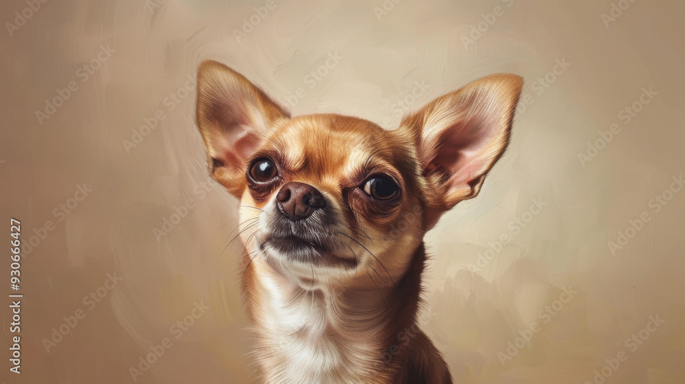 Chihuahuas . Close-up photo portrait on a beige background Chihuahuas . Close-up photo portrait on a beige background