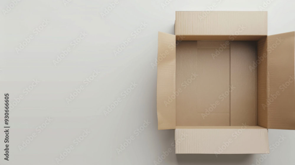The cardboard box is opened, revealing its contents. The cardboard box is opened, revealing its contents.