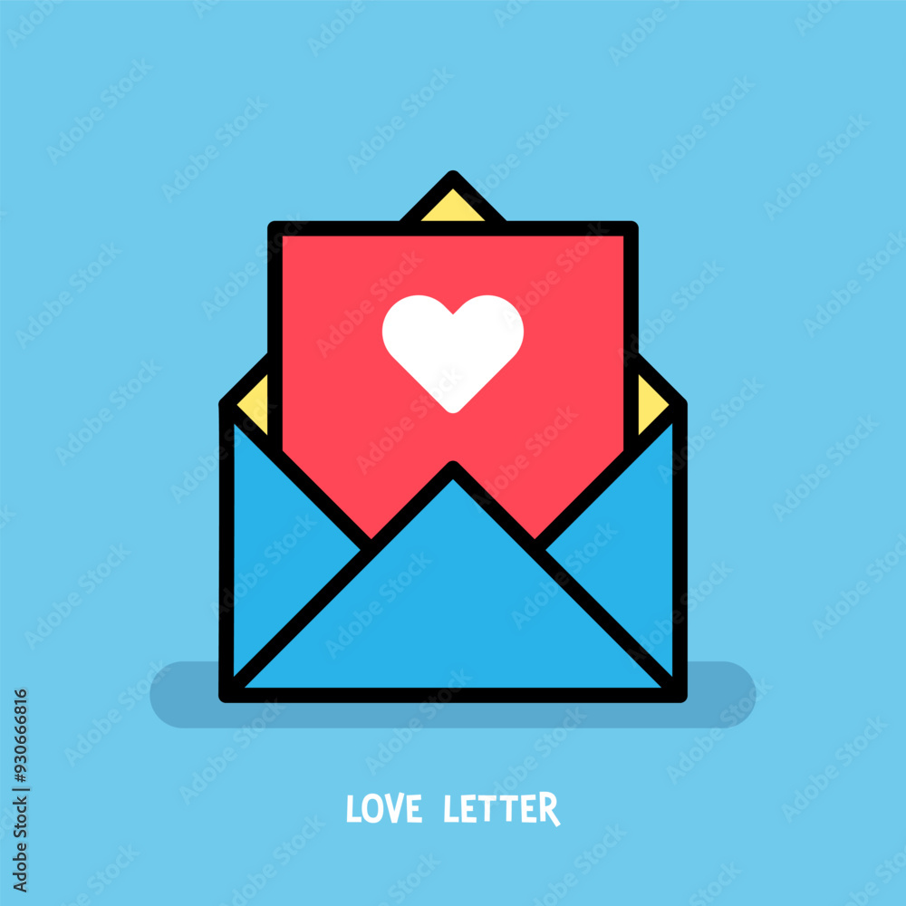 An open envelope with love sign. Isolated Vector illustration An open envelope with love sign. Isolated Vector illustration