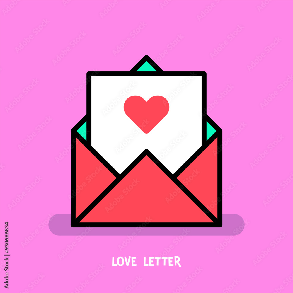 An open envelope with heart sign. Isolated Vector illustration An open envelope with heart sign. Isolated Vector illustration
