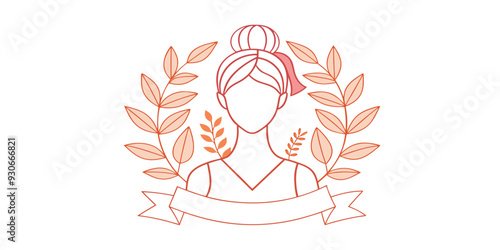 The concept of mental health. A young woman smiles and hugs her brain, symbolizing concern for mental health. Flat vector illustration