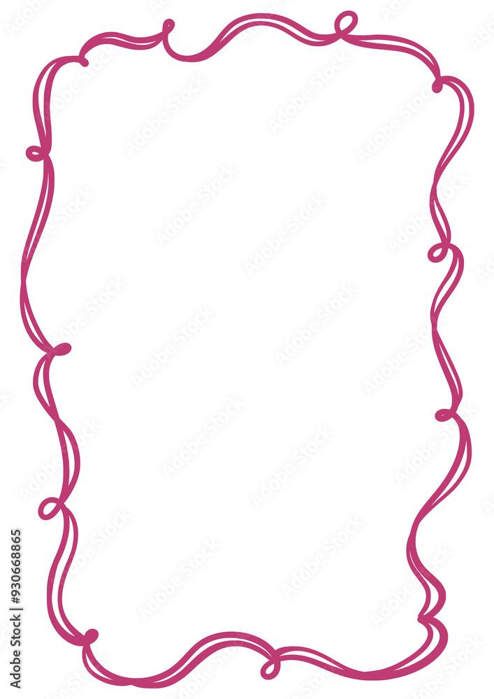 Romantic curly decorative vector frame. Elegant wavy clipart element in hand-drawn style. Isolated decoration in burgundy color. Suitable for wedding or birthday invitation, poster, greeting card. Romantic curly decorative vector frame. Elegant wavy clipart element in hand-drawn style. Isolated decoration in burgundy color. Suitable for wedding or birthday invitation, poster, greeting card.