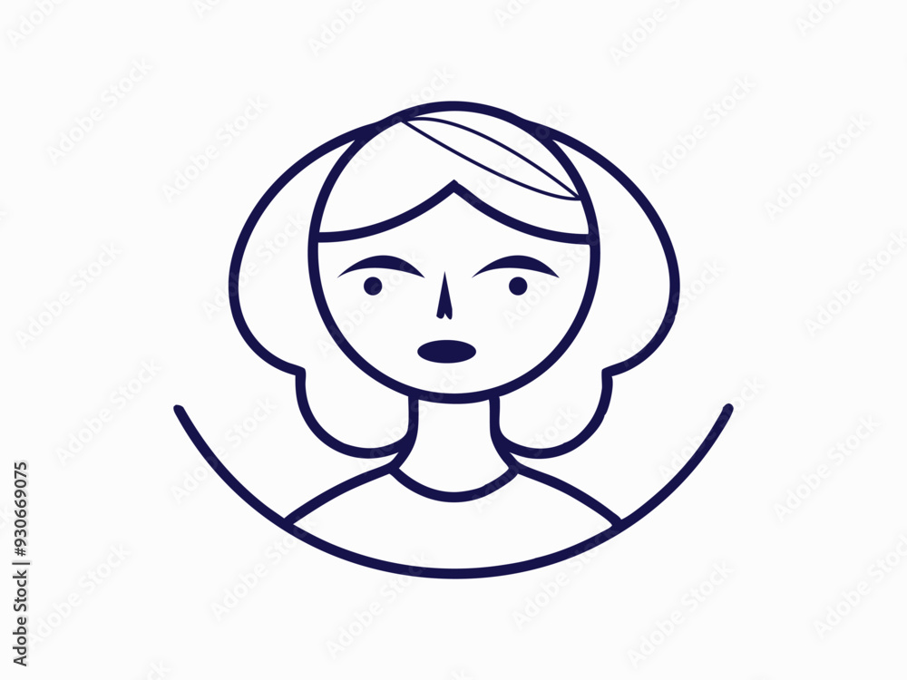 The concept of mental health. A young woman smiles and hugs her brain, symbolizing concern for mental health. Flat vector illustration