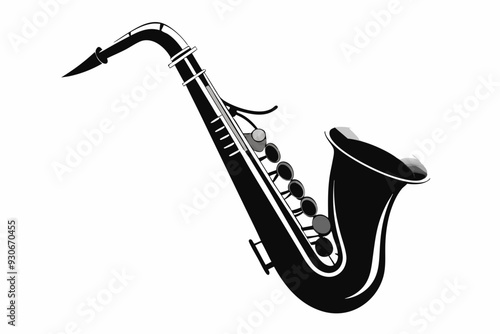 saxophone silhouette vector illustration