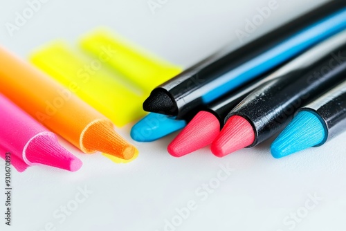 A group of colorful pencils on a white background, representing creativity, art, and expression.