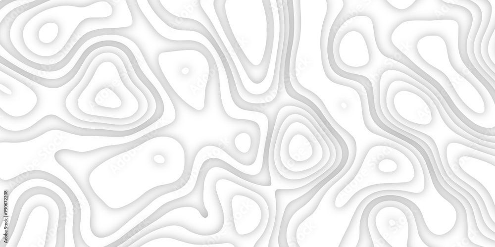 White topography 3d render papercut effect vector background White topography 3d render papercut effect vector background
