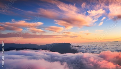 fluid dynamism of clouds at sunrise with a soft surreal touch texture background