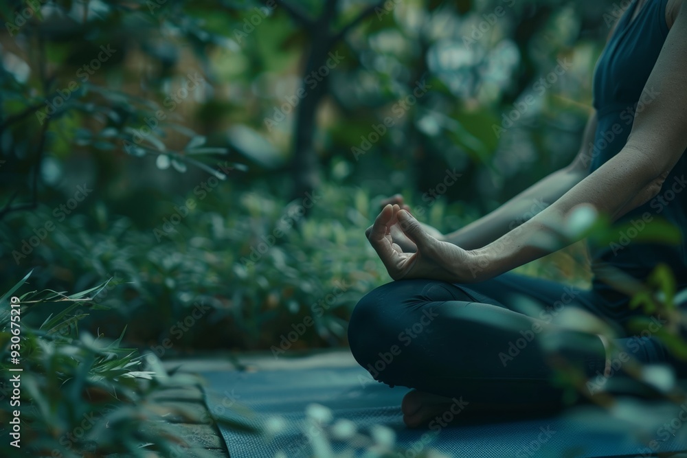 Person Meditating in a Serene Garden Embracing Inner Peace and Mindfulness Person Meditating in a Serene Garden Embracing Inner Peace and Mindfulness