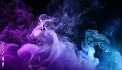 purple and blue smoke on black background