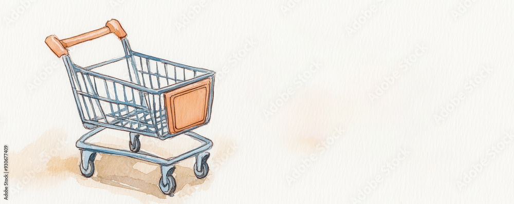 An empty shopping cart on a light background, symbolizing retail, convenience, and shopping experience. An empty shopping cart on a light background, symbolizing retail, convenience, and shopping experience.
